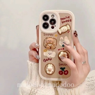 3D Doll Bear เคส OPPO A38 A98 A78 A57 4G A76 A96 A77 5G 2022 A74 A54 A55 A93 A95 A15 A15S A53 A33 A16 A52 A16K A16E A1K A72 A92 A31 A5 A9 2020 A7 A3S A83 A5S A12 A11K F9 F11 Reno 8T 8 8Z 7Z 7 6 5 4 4F F 5G Cartoon Rabbit Flower Strawberry Case XPN 05