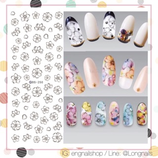 Sticker แทททูเล็บ สติ๊กเกอร์เล็บแบบใช้น้ำ ดอกไม้  - (opi essie orly zoya)