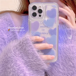 🌈Ready Stock 🏆 Samsung A13 A12 A03 A53 A33 A23 A03S A32 A22 A73 A02S A51 A71 A52 A11 A02 A21S INS Purple Love Phone Case Protective Lens Transparent TPU Soft Cover