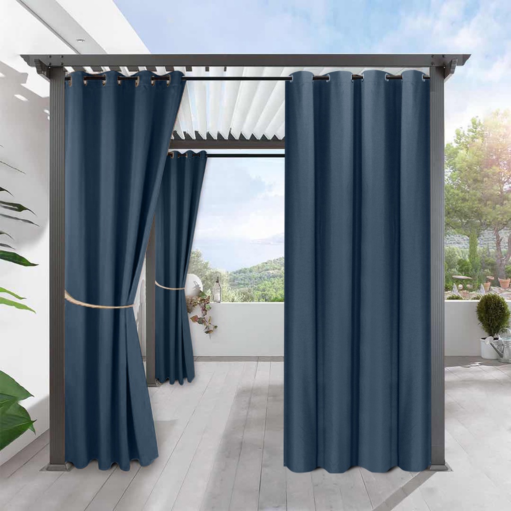 2 Indoor Outdoor Window Curtain Panels 