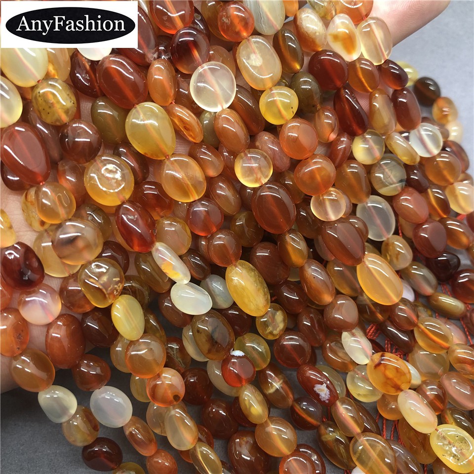 ลูกปัดหินอาเกตธรรมชาติ สีแดง กึ่งมีค่า ไม่สม่ําเสมอ DIY