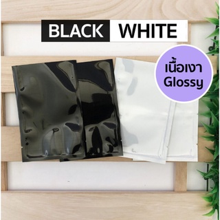 [100ใบ]  ซองซีล 3 ด้าน เนื้อพลาสติกเงา สีดำ BK3-NW-NS Black 3 Side Seal Bag Pouch