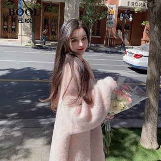 เสื้อแจ็กเก็ตคาร์ดิแกนกันหนาว ผ้าขนแกะเทียม แบบหนา แบบนิ่ม สําหรับผู้หญิง 2022