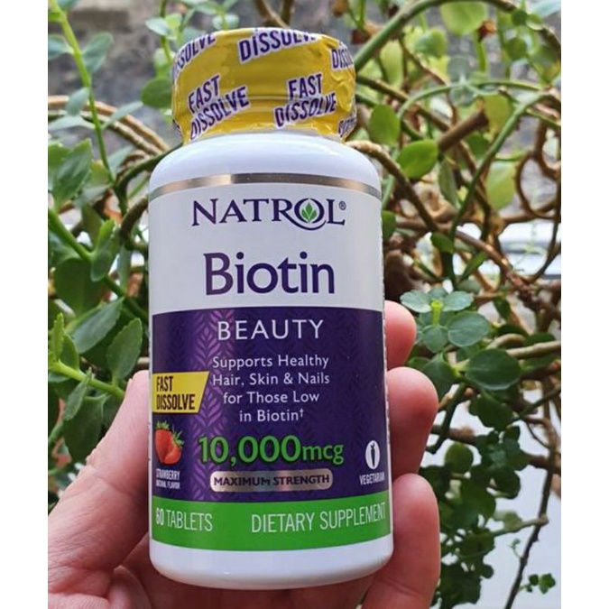 ของร้าน ของแท้ของนอก, วิตามินไบโอติน สูตรเข้มข้นสูงสุด รสสตรอเบอร์รี่ ขนาด 10,000 มคก.แบบอม บรรจุ 60 เม็ด