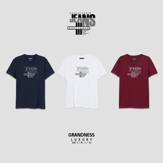 Grandness เสื้อยืด Luxury ลายกราฟิก รุ่น LX551-553 (กรม/ขาว/เลือดหมู)