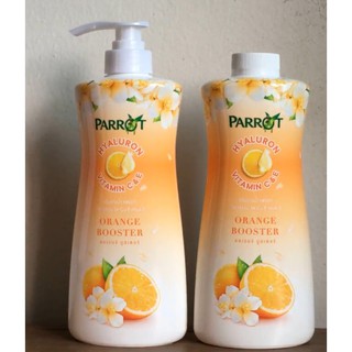 PARROT ORANGE BOOSTER ครีมอาบน้ำ ไฮยาลูรอน วิตามิน ซี แอนด์ อี ขนาด 450 ml. แพ็คคู่