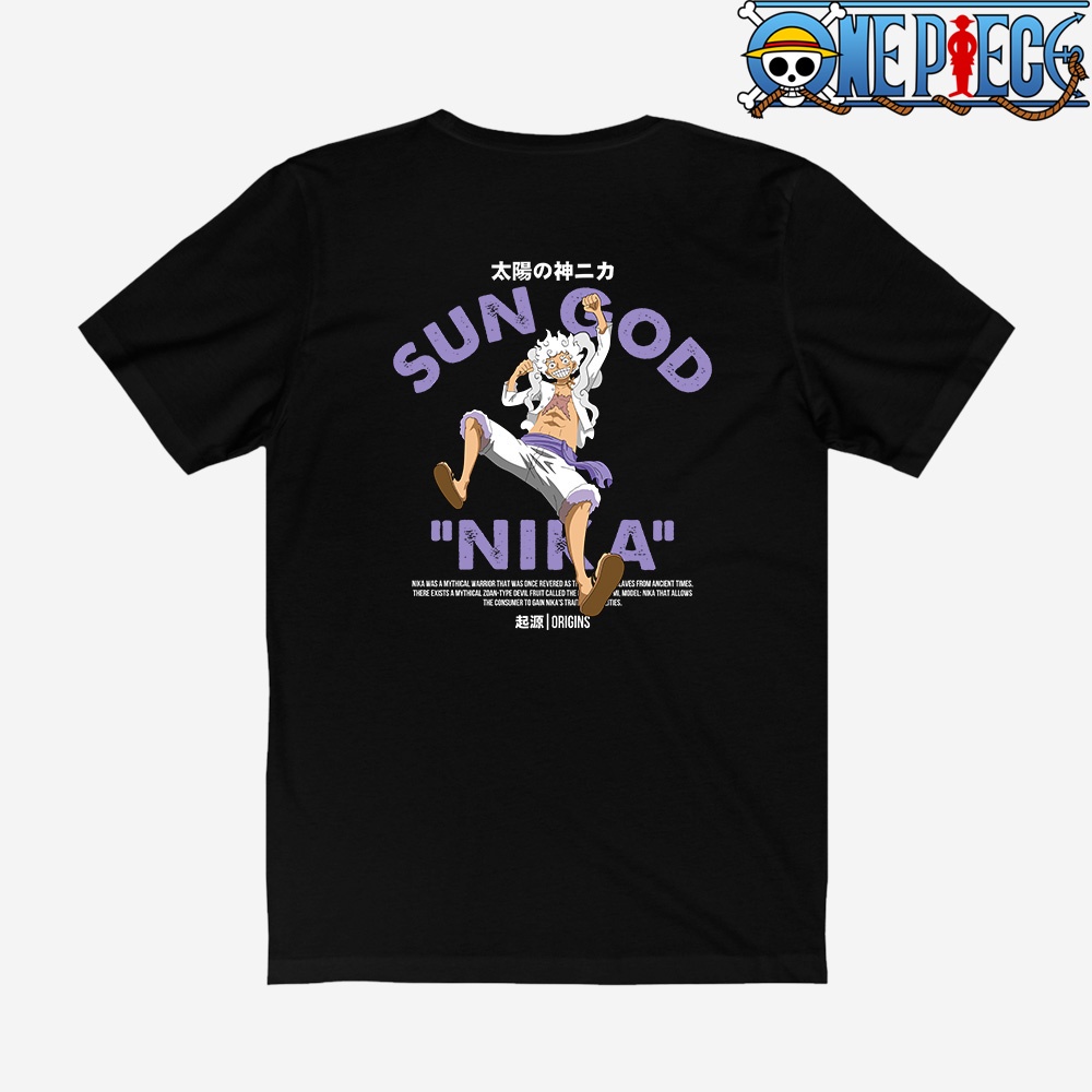 ลูฟี่ซันพระเจ้า Nika Joyboy Gear 5 อะนิเมะวันพีซเสื้อยืด 1128