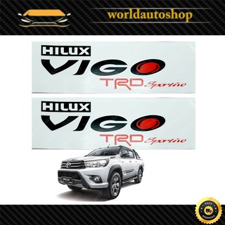 สติ๊กเกอร์ VIGO TRD Sticker Toyota Toyota Hilux Vigo  ดำ-แดง จำนวน 2 ชิ้น