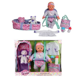 ตุ๊กตาทารก : Dream Collection 16" Baby Doll Travelling Set - Blue