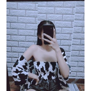 พร้อมส่ง‼️เซตเสื้อคลุม+เกาะอกดึงสม็อค อก32-40 ผ้าไหมอิตาลี