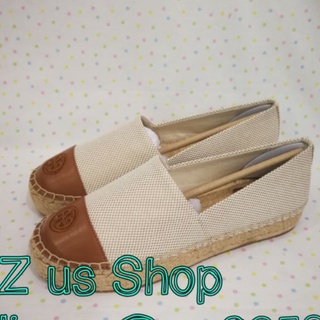 TORY BURCH COLOR-BLOCK PLATFORM ESPADRILLE  us7/8.5 .