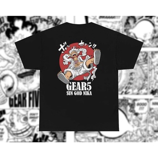 LUFFY GEAR เสื้อยืดแขนสั้นผู้ชายลายการ์ตูนเสื้อยืดฤดูร้อนสตรีทแฟชั่นสำหรับผู้ชายและผู้หญิง