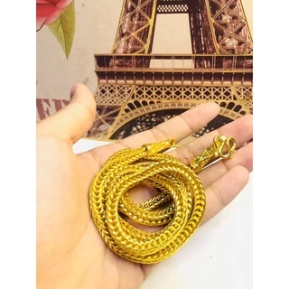C5สร้อยคอลายสี่เสาตันแน่นหนัก2บาท แถมฟรีตะขอปั้ม งานทองหุ้มสวยเหมือนจริงคุณภาพเกรดดี