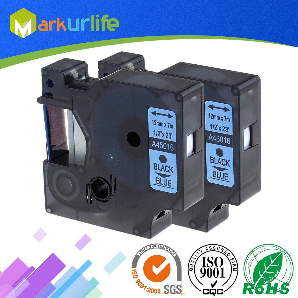 2 PCS Label Maker for DYMO Self-Adhesive D1 Tape 45016 S0720560 Excellent Work for DYMO printer (12m