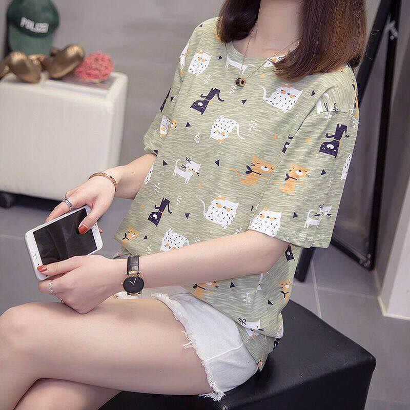 ใหม่ รุ่น A-114 เสื้อแฟชั่นผู้หญิง แขนสั้น สไตล์เกาหลี สวมใส่สบาย [พร้อมส่ง][เก็บเงินปลายทาง] มี3ลาย6สี - รูปที่ 2