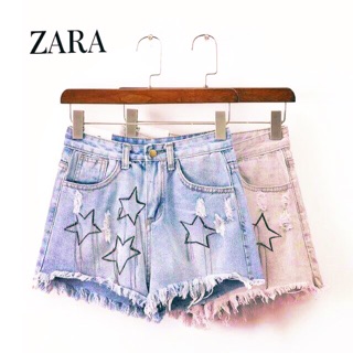 ZARA กางเกงขาสั้นลายดาว🌟🌟🌟