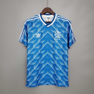 เสื้อกีฬาแขนสั้น ลายทีมชาติฟุตบอล Holland 1988 ชุดเยือน สไตล์เรโทร