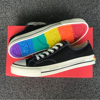 Converse 70S รองเท้าผู้หญิง ผู้ชาย สีดํา สีขาว สีรุ้ง