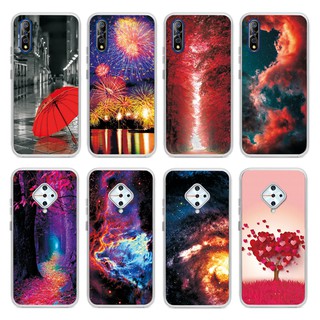 เคส Red for VIVO S1/ S1 Pro case Soft TPU เคสซิลิโคนอ่อนนุ่ม Cover Transparent Painting Phone Cover