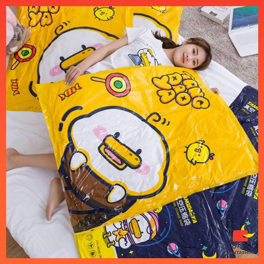 ถุงเก็บผ้านวมสุญญากาศ จัดระเบียบกระเป๋าเดินทาง บีบอัด Vacuum storage bag