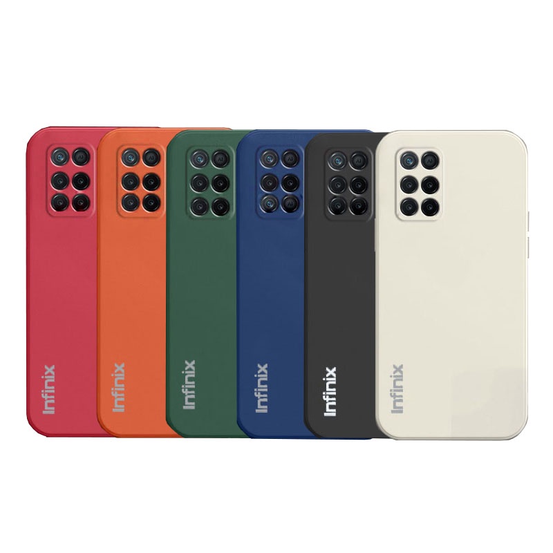 [Spot] Infinix Note 8 Note 10 Pro Pure Color Simple Camera Full Cover Candy Color Straight Edge TPU Soft Case