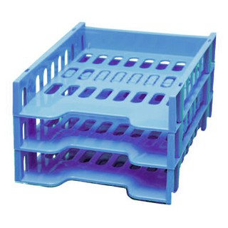 ถาดเอกสารพลาสติก A4 3 ชั้น สีฟ้า ออร์ก้า/Plastic Document Tray A4 3-Tier Blue ORCA