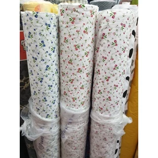 ผ้าเมตร หลา ลายดอกไม้เล็ก เดซี่ ซากุระ มินิมอล วินเทจ​ ผ้าคอตตอลผสม ถ่ายพร็อพ ฉาก ผ้าปู ปูโต๊ะ หน้ากว้าง 110-115cm