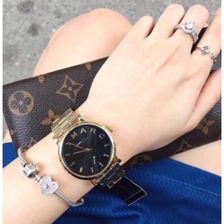 Marc Jacobs Baker Gold Tone Black Dial