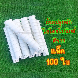 ถ้วยปลูกผักไฮโดรโปนิกส์​ แพ็ค 100ใบ​ (สำหรับฟองน้ำ)​ คุณภาพดีใช้ซ้ำได้