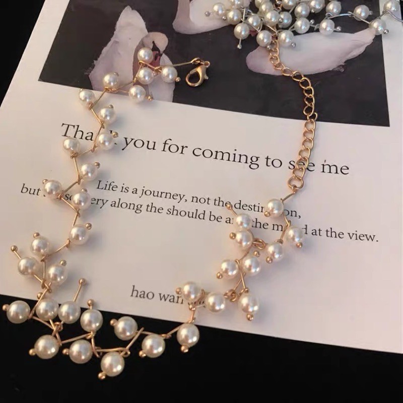 (พร้อมจัดส่งไทย) สร้อยคอโชคเกอร์ประดับมุกสไตล์เกาหลี สำหรับผู้หญิง pearl necklaces 【stylewe】