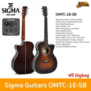 Sigma Guitars OMTC-1E-SB Acoustic Guitar กีต้าร์โปร่ง กีต้าร์อะคูสติก ทรง OM แถมฟรี Gigbag