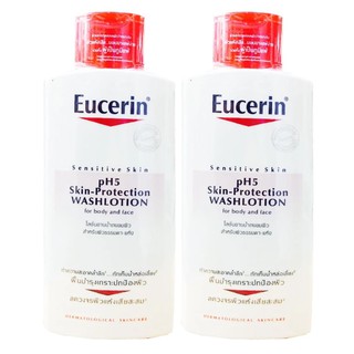 Eucerin Sensitive Skin pH5 Washlotion For Body and Face 400 ml (2 ขวด)