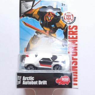 ของเล่นลิขสิทธิ์แท้ Dickie Toys Hasbro Tranformers Robots in Disguise Arctic Autobot Drift Die Cast Car by Majorette