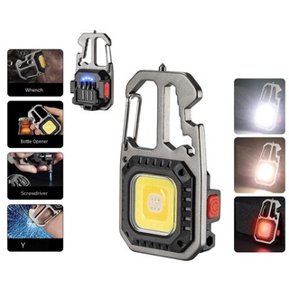 พร้อมส่ง W5138 แบบพกพา COB Floodlight กลางแจ้ง USB ชาร์จไฟ Glare Mini LED ไฟฉายไขควงที่เปิดขวดไฟฉายทำงาน