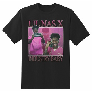 Lil Nas X เสื้อยืดวินเทจสำหรับผู้ชาย เสื้อยืดแร็พ