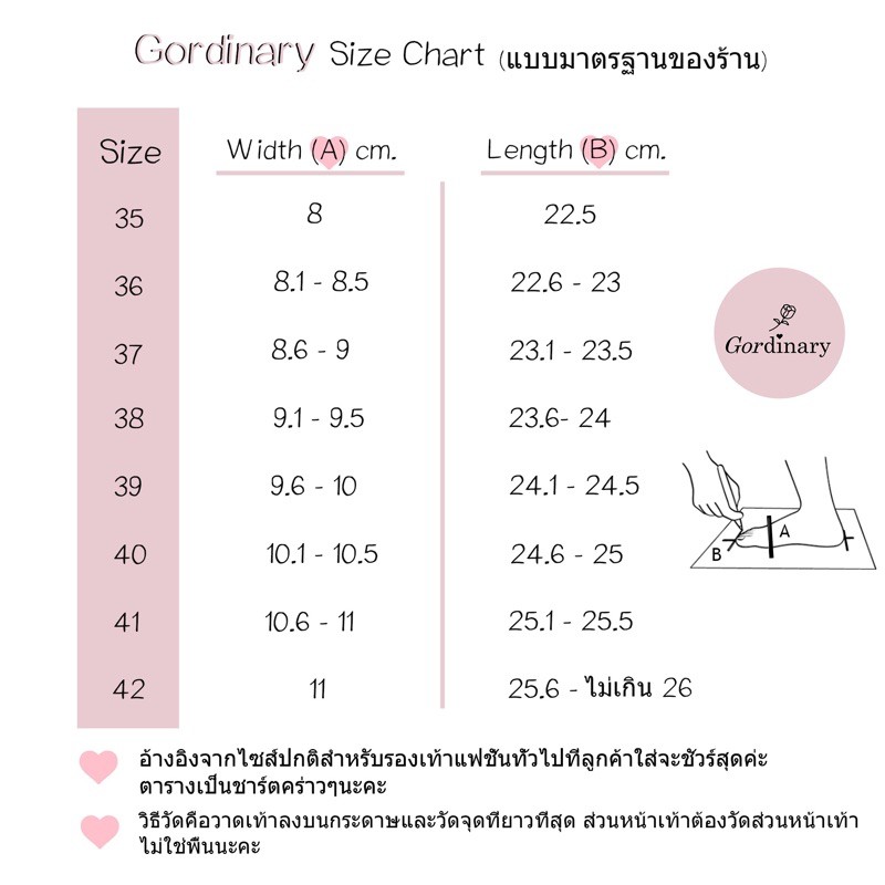 Gordinary Cara 36-42 มี 4 สี (เท้าอวบแนะนำเพิ่มไซส์ด้วยค่ะ)