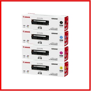 Canon Cartridge-418 BK / C / M / Yตลับหมึกโทนเนอร์ สีดำ สีฟ้า สีชมพู สีเหลือง ของแท้