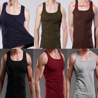 Mens Tank Tops Cotton Casual Sleeveless Muscle Tops Fitness Workout Slim Fit Vest