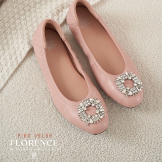 รองเท้าหนังแกะรุ่น Florence Pink color (สีชมพู)