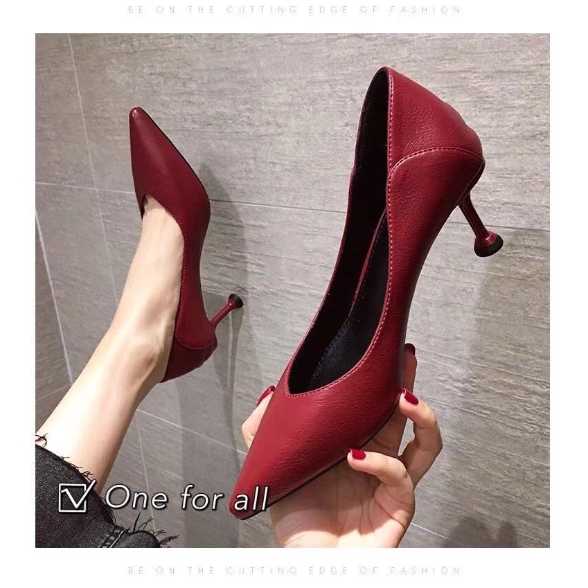 พร้อมส่งTX193 รองเท้าส้นสูงหัวเเหลม สูง2.5นิ้ว หนังนิ่มงานสวยๆ