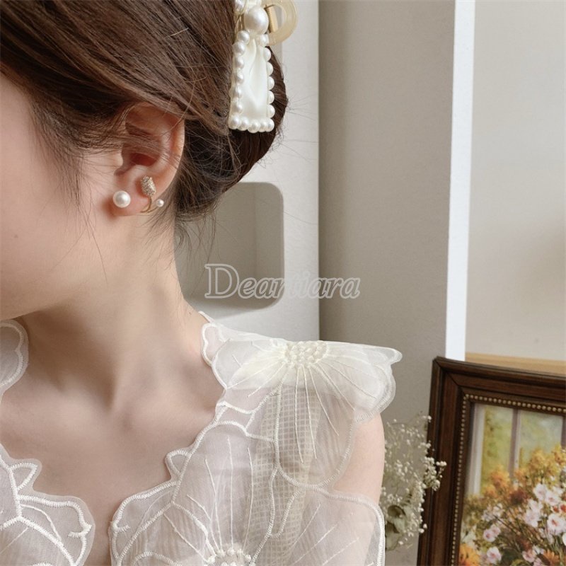 ต่างหูเข็มเงิน ประดับมุกเทียม รูปดอกทิวลิป สําหรับผู้หญิง - รูปที่ 4