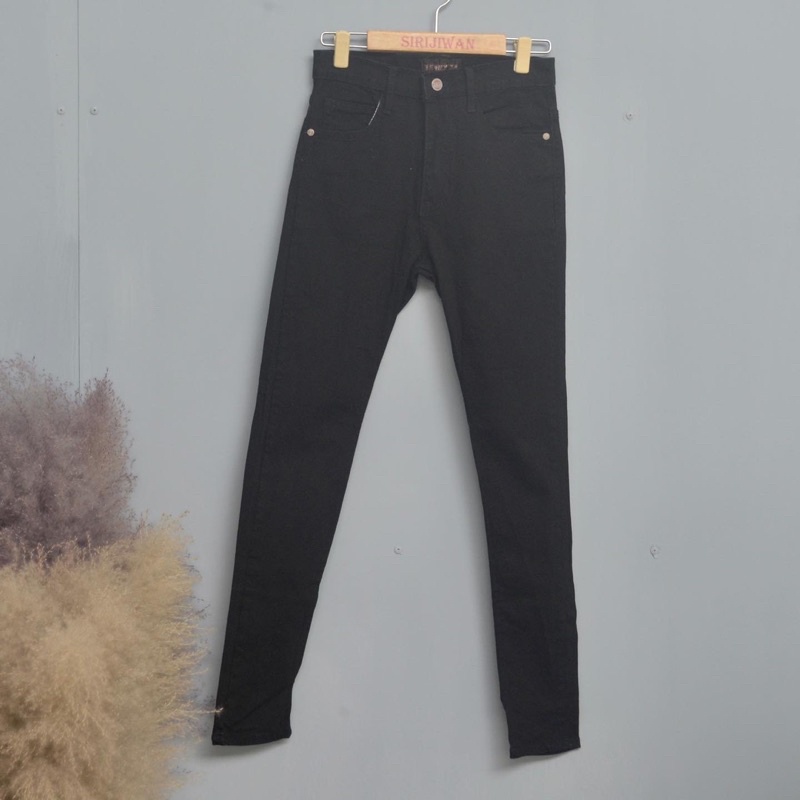 กางเกงยีนส์สกินนี่สีดำ เอวสูงแบรนด์jenny ja jeans