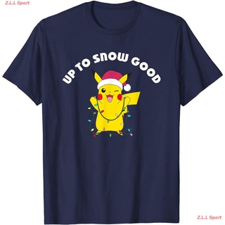 เสื้อยืดฤดูร้อน โปเกมอน พิคาชู เสื้อยืดพิมพ์ลายการ์ตูน Pokemon Christmas PikachuT-Shirt เสื้อยืดแฟชั่นผ 471