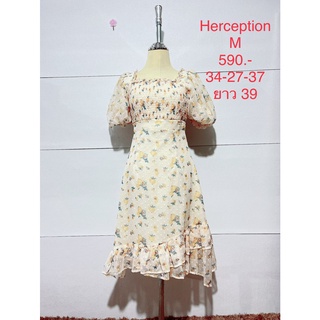 เดรสสั้น สีเหลืองครีม HERCEPTION SIZE M