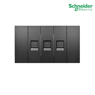 Schneider Electric ชุดเต้ารับคอมพิวเตอร์ (LAN) CAT5E 3 ตัว พร้อมฝาครอบ สีดำ รุ่น AvatarOn A สั่งซื้อที่ร้าน PlugOn