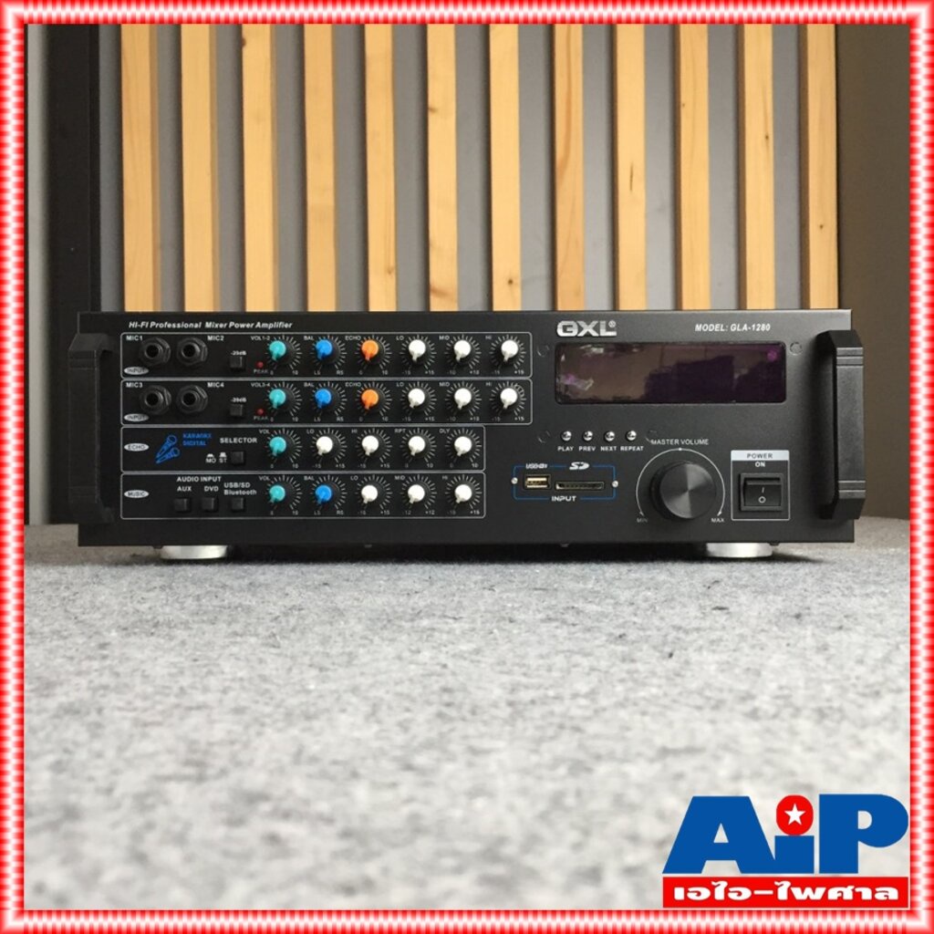 GXL GLA1280 แอมป์ มีช่องเสียบ USB SD-CARD บลูทูธ เพาเวอร์แอมป์ ขยายเสียง GLA-1280 แอมป์คาราโอเกะ มีเ
