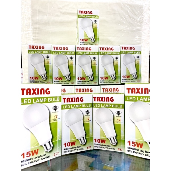 Taxing หลอดไฟ LED E27 10W 15W ประหยัดพลังงาน 90% สีขาว