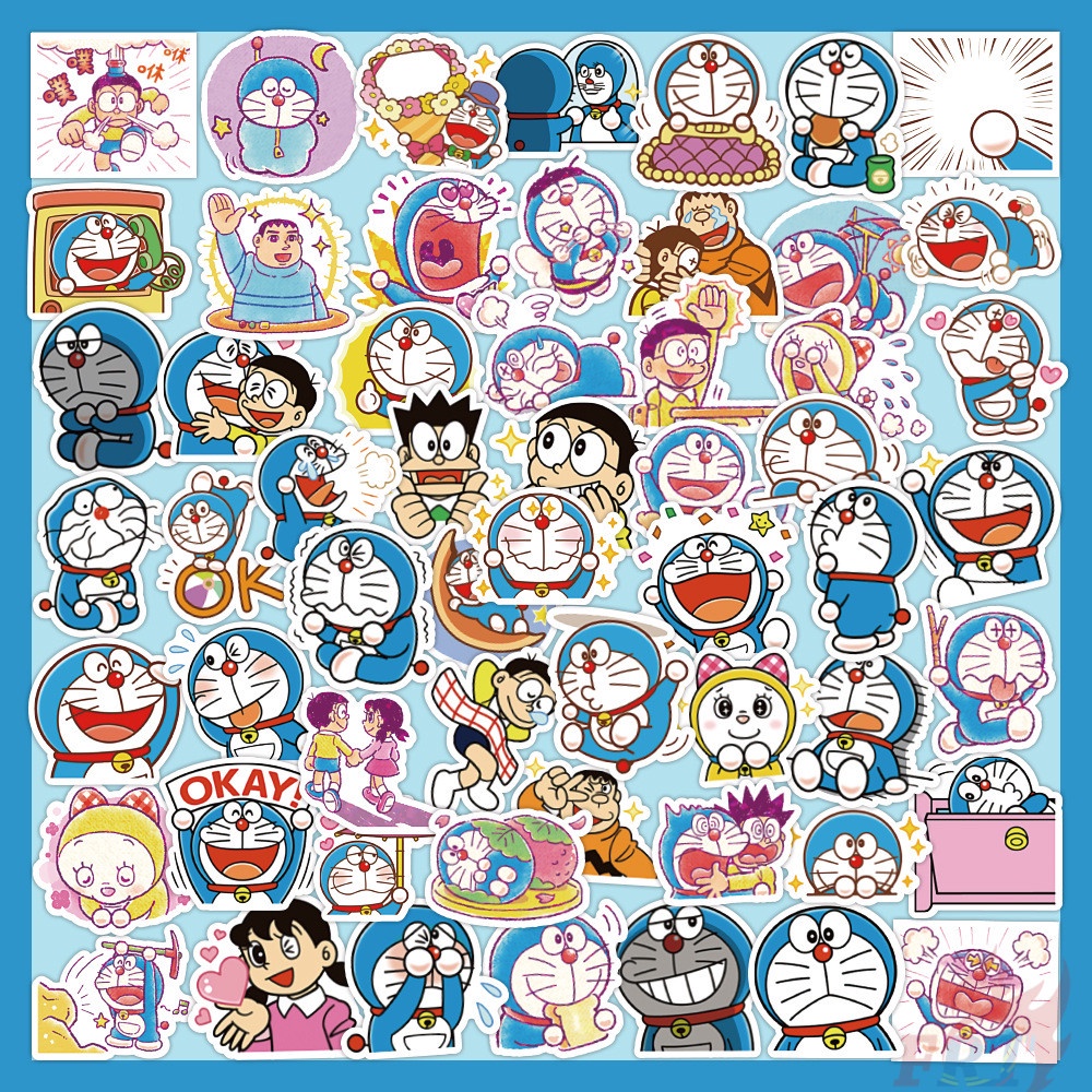 สติกเกอร์แฟชั่น กันน้ำ ลายการ์ตูนโดราเอมอน สําหรับติดตกแต่ง Diy 56 ชิ้น/ชุด