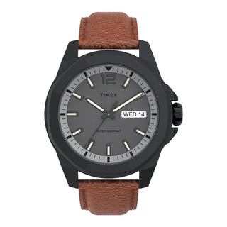 Timex TW2U82200 Essex Avenue นาฬิกาข้อมือผู้ชาย สายหนัง สีน้ำตาล หน้าปัด 44 มม.