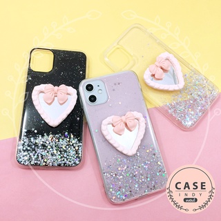 เคส Samsung A03 A13(5G) A23 A53 A55 A93(5G)เคสมือถือ TPU เคลือบเจลกากเพชรกริตเตอร์ไล่สีติดกระจกหัวใจ